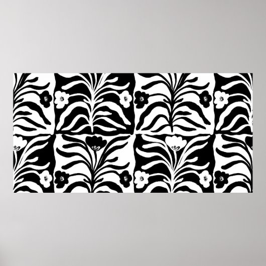 Naadloze , met de hand getekende flora met een pat poster (Voorkant)