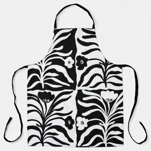 Naadloze , met de hand getekende flora met een pat schort (Voorkant)