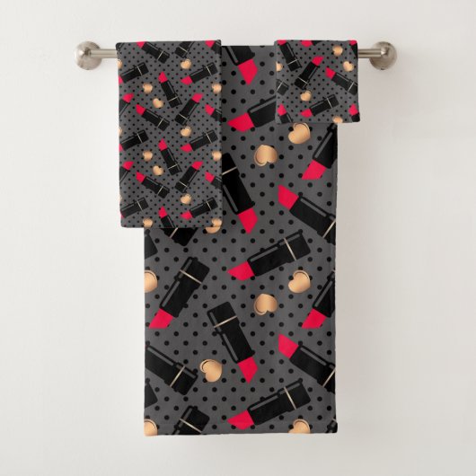 Naadloze mode cosmetische rode lippenstift bad handdoek (Insitu)