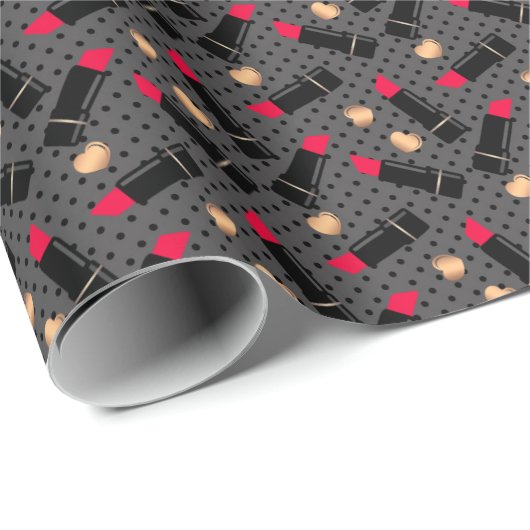 Naadloze mode cosmetische rode lippenstift cadeaupapier (Rol Hoek)