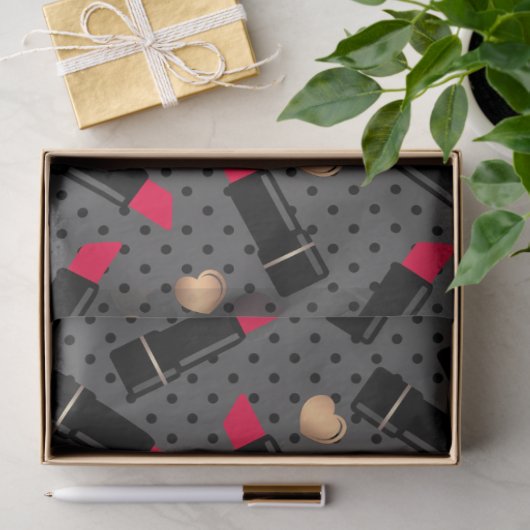 Naadloze mode cosmetische rode lippenstift tissuepapier (Geschenk)