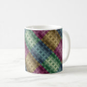 Naadloze moderne abstracte gestreepte multikleur koffiemok (Voorkant rechts)