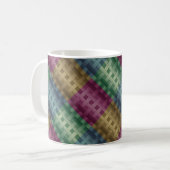 Naadloze moderne abstracte gestreepte multikleur koffiemok (Voorkant links)