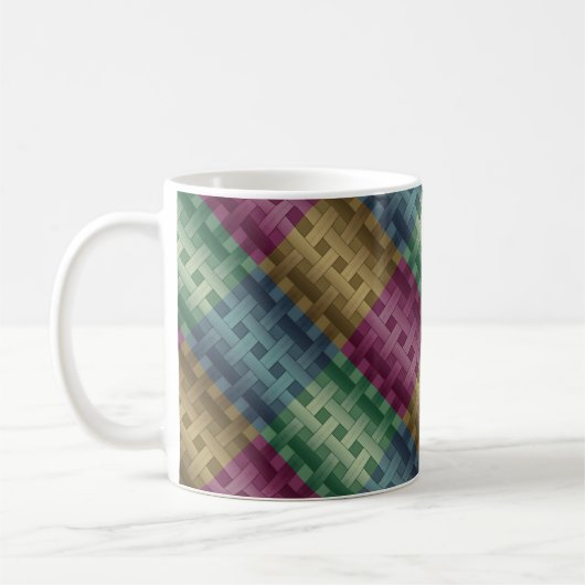 Naadloze moderne abstracte gestreepte multikleur koffiemok (Links)