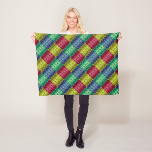 Naadloze, moderne, met abstracte voering gestript fleece deken (In situ)
