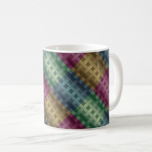 Naadloze, moderne, met abstracte voering gestript  koffiemok (Voorkant rechts)