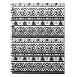 Naadloze monochrome folk ethno achtergrond notitieboek