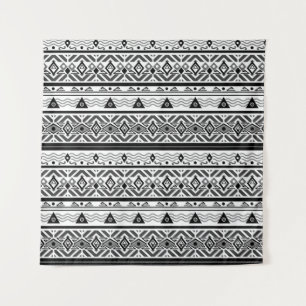 Naadloze monochrome folk ethno achtergrond wandkleed