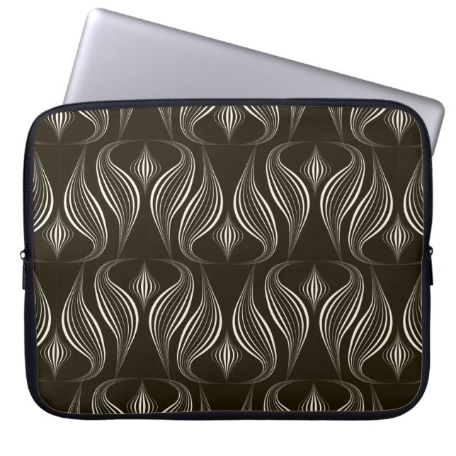  naadloze monochrome versiering met laptop sleeve (Voorkant)