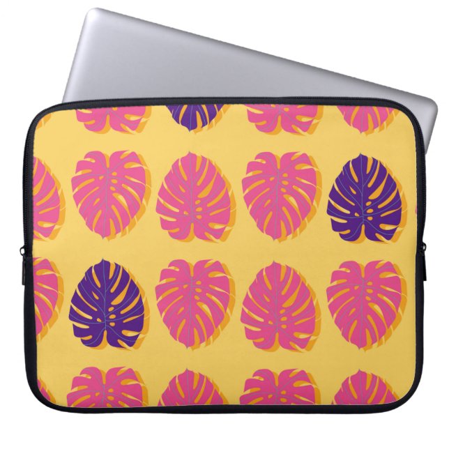Naadloze Monstera Hawaiian tropisch plant Laptop Sleeve (Voorkant)