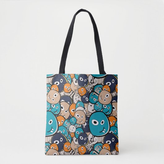 Naadloze monsters tote bag (Voorkant)