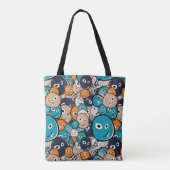 Naadloze monsters tote bag (Achterkant)