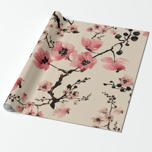 Naadloze mooie afdruk van waterverf bloemen. St Cadeaupapier (Uitgerold)