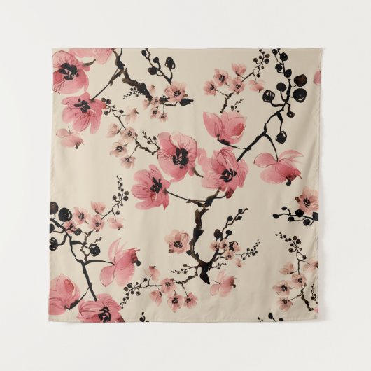 Naadloze mooie afdruk van waterverf bloemen. St Wandkleed (Voorkant)