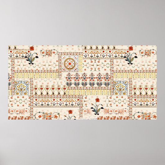 Naadloze, mooie mughale florale met een etnische a poster (Voorkant)