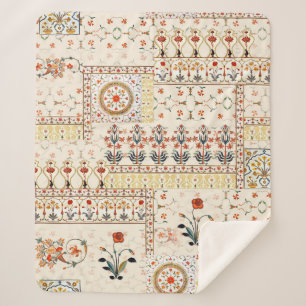 Naadloze, mooie mughale florale met een etnische a sherpa deken