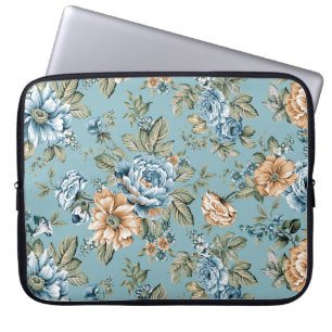 Naadloze, mooie waterverf botanische bloem met laptop sleeve