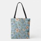 Naadloze, mooie waterverf botanische bloem met tote bag (Achterkant)