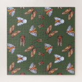 Naadloze Moth en Butterfly Natuur Print Legpuzzel (Horizontaal)