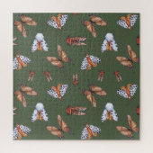 Naadloze Moth en Butterfly Natuur Print Legpuzzel (Verticaal)