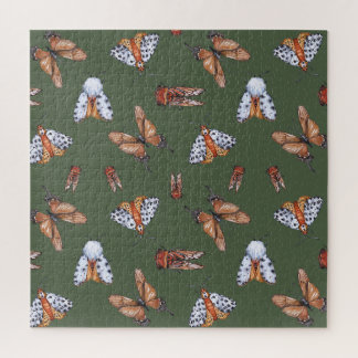 Naadloze Moth en Butterfly Natuur Print Legpuzzel