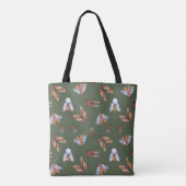 Naadloze Moth en Butterfly Natuur Print Tote Bag (Achterkant)