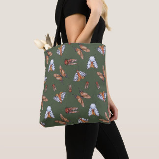 Naadloze Moth en Butterfly Natuur Print Tote Bag