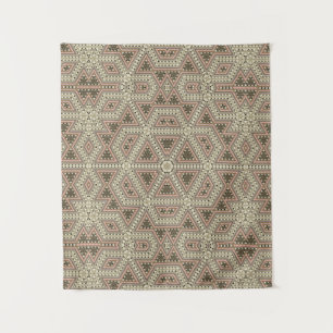 Naadloze mozaïek abstracte kaleidoscoop beige tria wandkleed