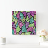 Naadloze mozaïekkaleidoscoop abstract modern vierkante klok (Huis)