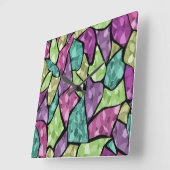 Naadloze mozaïekkaleidoscoop abstract modern vierkante klok (Hoek)