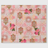 Naadloze mughal met floraal floreel op digi cadeaupapier (Vlak)