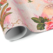 Naadloze mughal met floraal floreel op digi cadeaupapier (Rol Hoek)