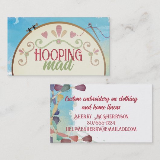 naadloze naadloze naaigarens van de borduurcilinde visitekaartje (Voorkant / Achterkant)