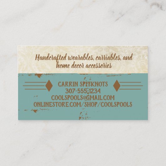 naadloze naadloze naaigarens van  schroefdraad visitekaartje (Achterkant)