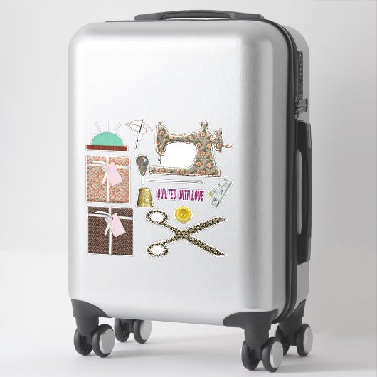 naadloze naaimachine voor het kantelen sticker (Koffer)