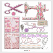 naadloze naaimachine voor het kantelen sticker (Vel)