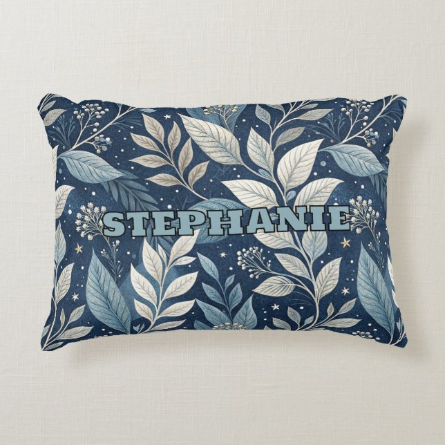 Naadloze Nachttuin Botanisch Patroon Accent Kussen (Voorkant)