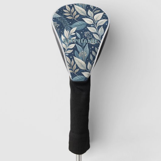 Naadloze Nachttuin Botanisch Patroon Golfheadcover (Voorkant)