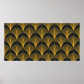 Naadloze neon oranje  kunst deco-vredestichtvis poster (Voorkant)