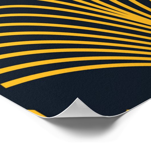 Naadloze neon oranje  kunst deco-vredestichtvis poster (Hoek)