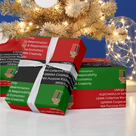 Naadloze NGUZO SABA 7 principes KWANZAA Cadeaupapier (Feestdagen)