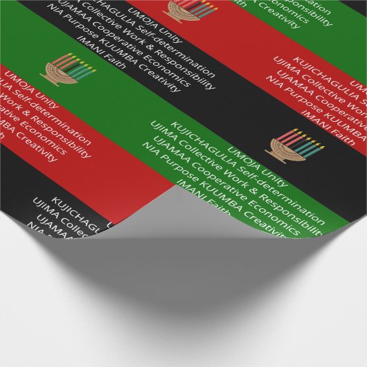 Naadloze NGUZO SABA 7 principes KWANZAA Cadeaupapier (Hoek)