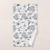 Naadloze onderzeese zee zeeschildpadden koraal pla bad handdoek (Handdoek)