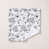 Naadloze onderzeese zee zeeschildpadden koraal pla bad handdoek (Wasdoekje)