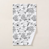 Naadloze onderzeese zee zeeschildpadden koraal pla bad handdoek (Handdoek)