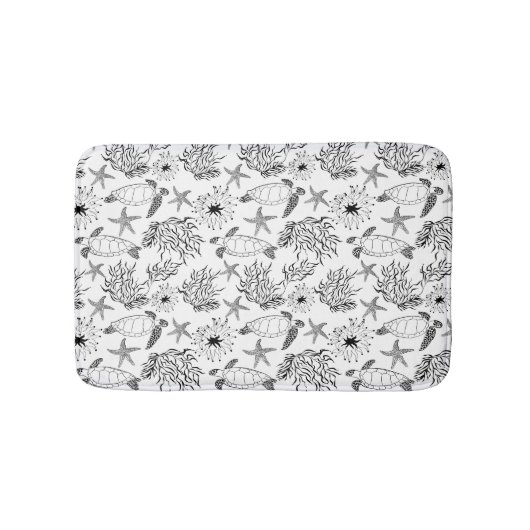 Naadloze onderzeese zee zeeschildpadden koraal pla badmat (Voorkant)
