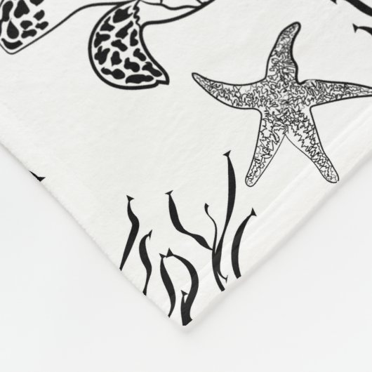 Naadloze onderzeese zee zeeschildpadden koraal pla fleece deken (Hoek)