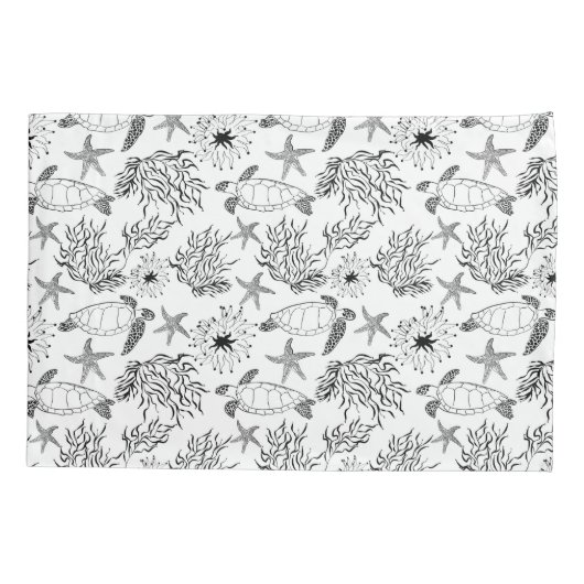 Naadloze onderzeese zee zeeschildpadden koraal pla kussensloop (Achterkant)