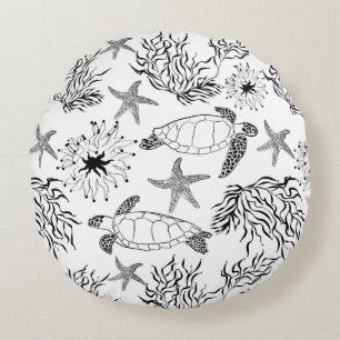 Naadloze onderzeese zee zeeschildpadden koraal pla rond kussen