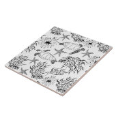 Naadloze onderzeese zee zeeschildpadden koraal pla tegeltje (Zijkant)